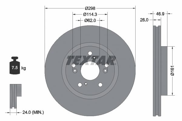 TEXTAR 92354703 Гальмівний диск
