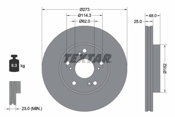 TEXTAR 92354803 Гальмівний диск