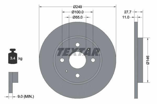 TEXTAR 92354903 Гальмівний диск