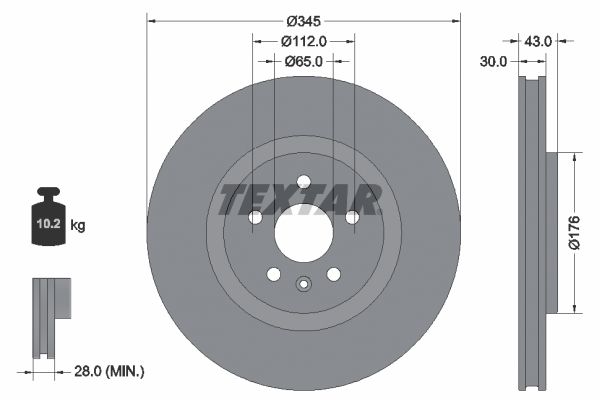 TEXTAR 92355103 Гальмівний диск