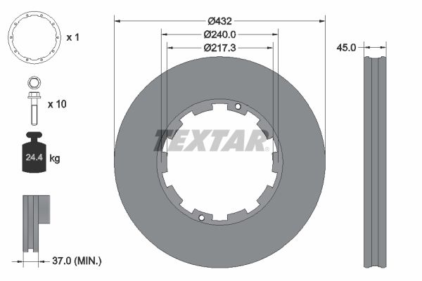 TEXTAR 93145611 Гальмівний диск