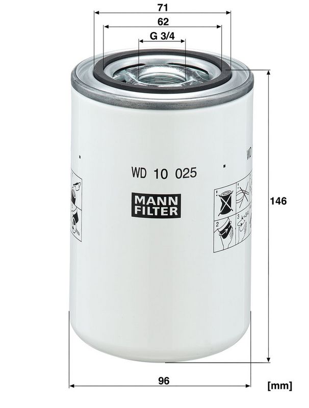 WD10025 Фільтр масла  (MANN)