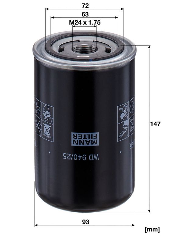 WD940/25 Фільтр масла (MANN)