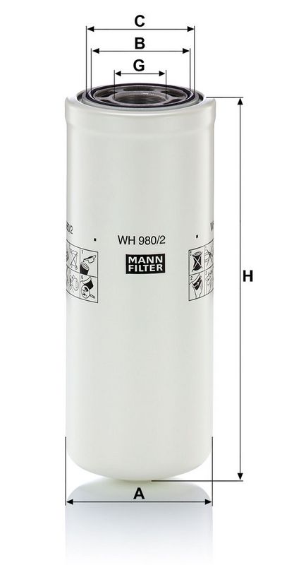 WH980/2 Фільтр масла (MANN)