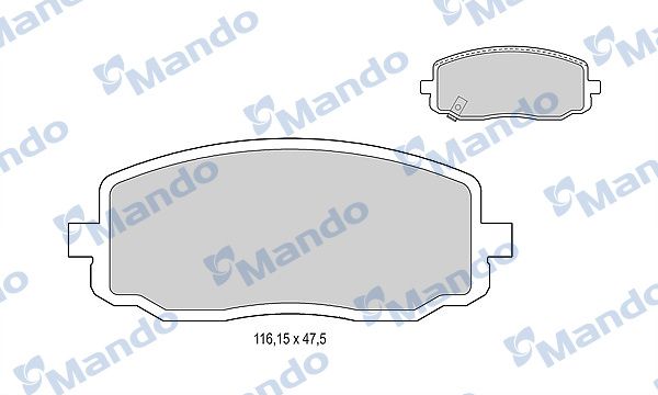 Mando MBF015216 Колодки гальм. диск. HYUNDAI передн.(вир-во Mando)