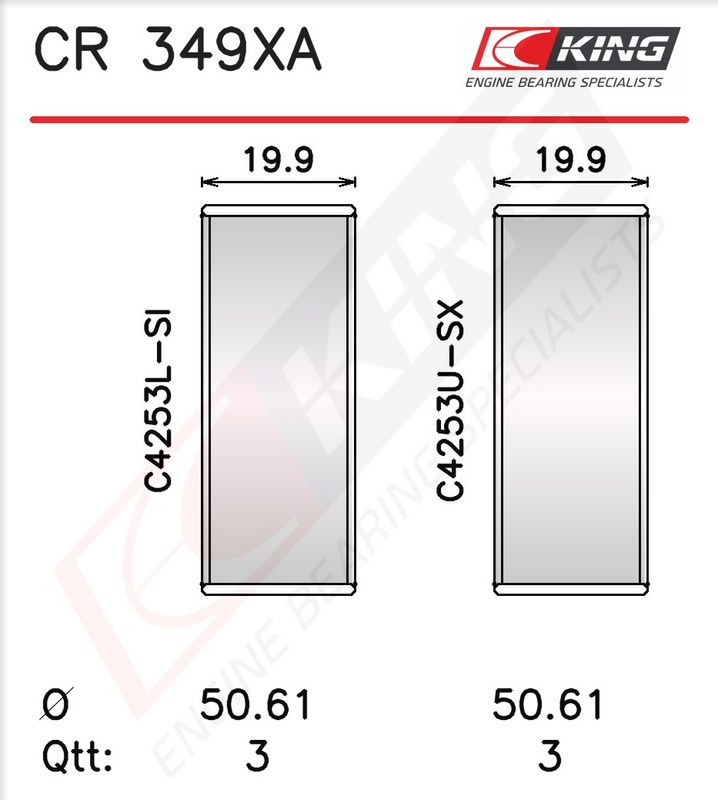 King CR349XA Вкладиші шатунні Skoda Fabia/Roomster/VW Polo 1.4 TDI 99-10 (STD)