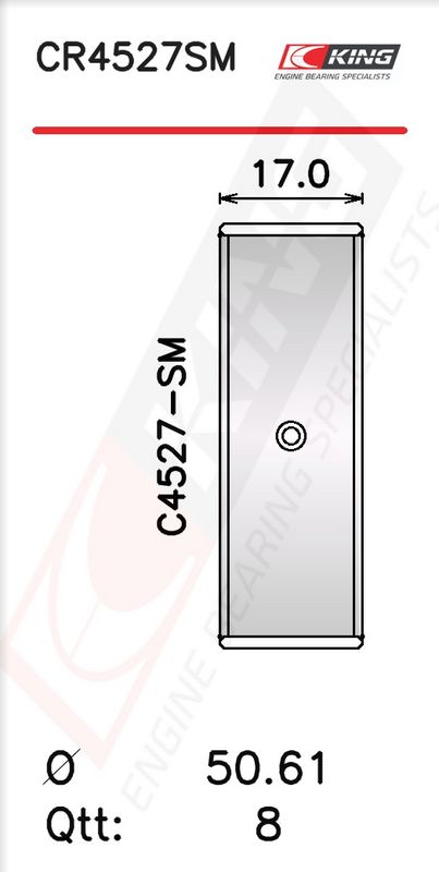 King CR4527SM05 Вкладиші шатунні VW Caddy III 1.4 06-10 (+0.50)