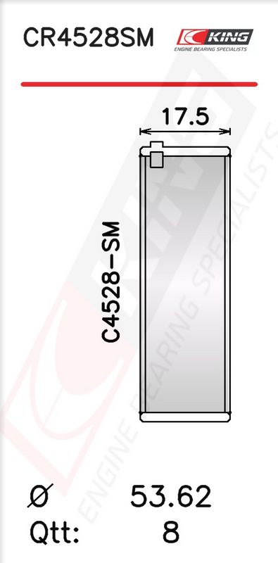 King CR4528SM Вкладиш підшипника шатуна