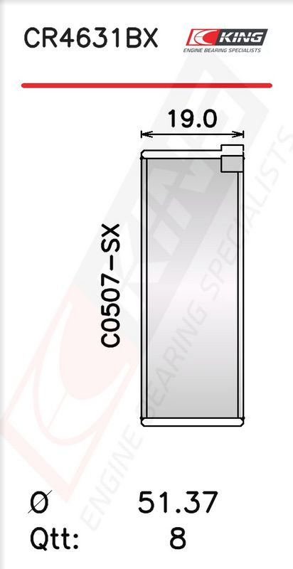 King CR4631BX025 Вкладиш підшипника шатуна
