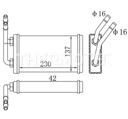 Thermotec D6G010TT Теплообмінник, система опалення салону