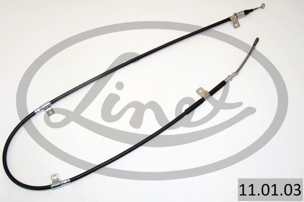 LINEX 110103 Трос ручника (задній) (L) Daewoo Lanos 1.4/1.5/1.6 16V 97- (4 кріпл.)