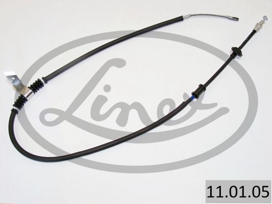 LINEX 110105 Трос ручника (L) Daewoo Nubira 97- (1654/1456 мм)