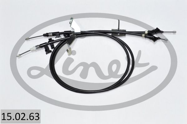 LINEX 150263 Трос ручника (задній) Ford Focus 10- (1545/1435+1460/1355mm) (барабанний гальм)