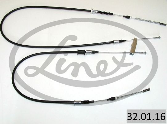 LINEX 320116 Трос ручника Opel Kadett E 84-91/Daewoo Nexia 95-97 (1679/1092+1274/691 мм)