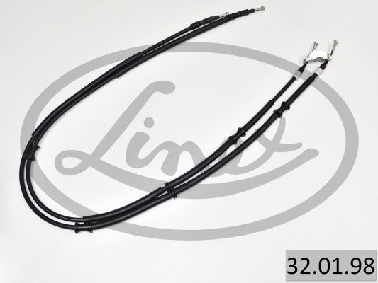 LINEX 320198 Трос ручника (задній) Opel Astra 1.2-2.0 16V 98-05 (1587/1400+1587/1400mm)