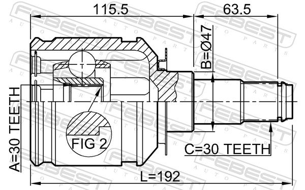 Febest 0111GRJ120 Комплект шарнірів, приводний вал