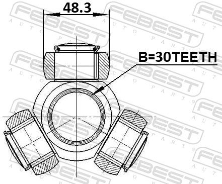 Febest 0116GRJ120 Муфта з шипами, приводний вал