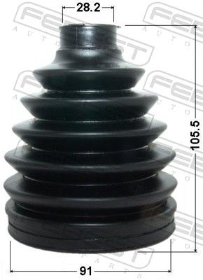 Febest 0117PACA30 Пильовик Шрус зовнішній Комплект pvc 91x105.5x28.5