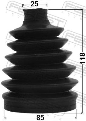 Febest 0117PGRX125 Пильовик ШРКШ зовнішній комплект PVC 85x118x25