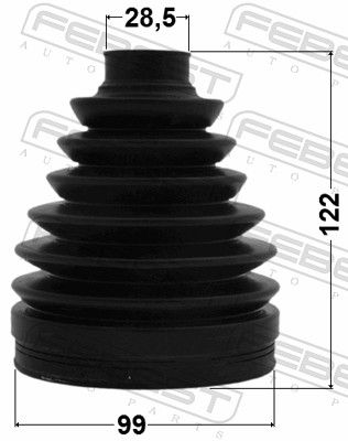 Febest 0117PGSL20 Пильовик ШРКШ зовнішній комплект PVC 99x122x28.5