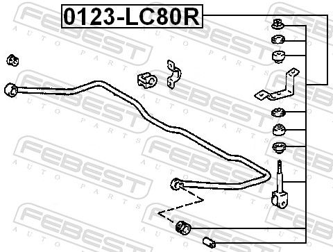 Febest 0123LC80R тяга стабілізатора задня