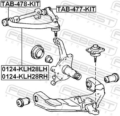 Febest 0124KLH28LH Важіль передній верхній лівий
