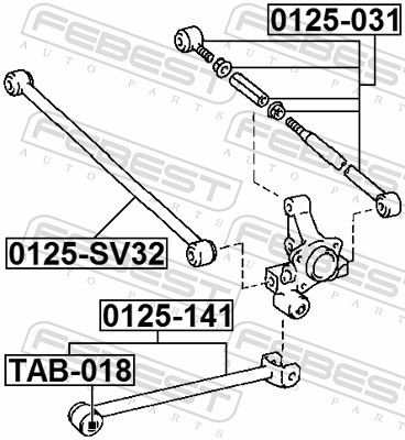 Febest 0125SV32 Тяга задня поперечна