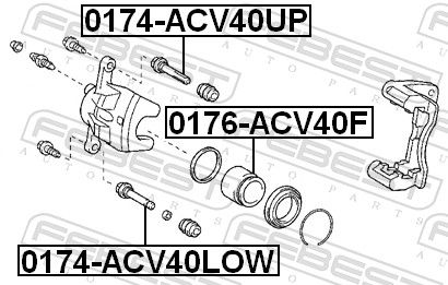 Febest 0174ACV40LOW Напрямний палець, гальмівний супорт