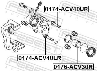 Febest 0174ACV40LR Втулка напрямна супорта гальмівного заднього