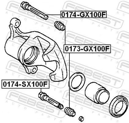 Febest 0174GX100F Напрямний палець, гальмівний супорт