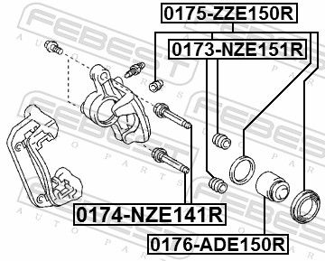 Febest 0174NZE141R Напрямний палець, гальмівний супорт