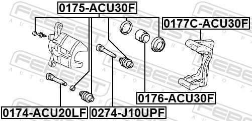 Febest 0177CACU30F Скоба переднього гальмівного супорта