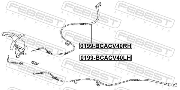 Febest 0199BCACV40LH Трос ручного гальма лівий