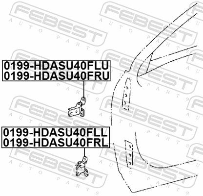 Febest 0199HDASU40FLL Петля передніх лівих дверей нижня