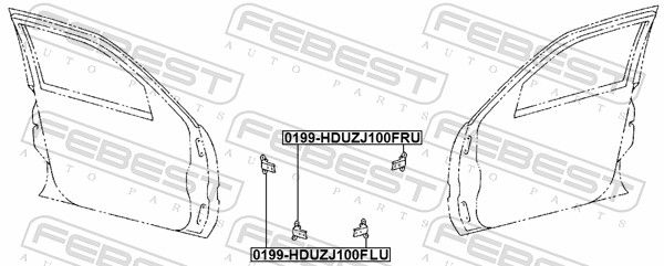 Febest 0199HDUZJ100FRU петля передніх правих дверей верхня