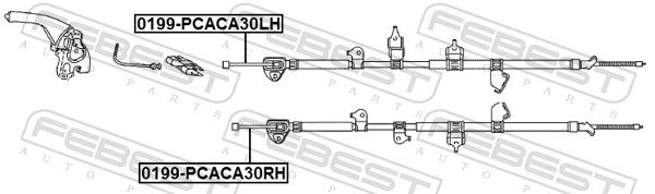 Febest 0199PCACA30LH Трос ручного гальма лівий