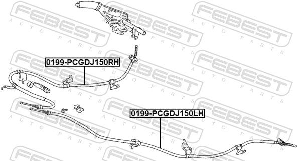 Febest 0199PCGDJ150LH трос ручного гальма лівий