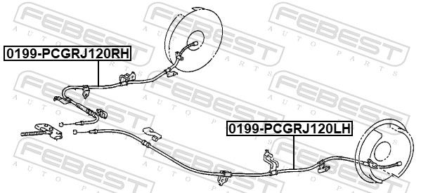 Febest 0199PCGRJ120LH трос ручного гальма лівий