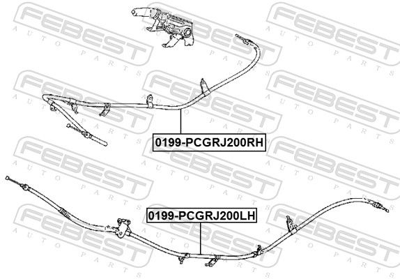 Febest 0199PCGRJ200LH трос ручного гальма лівий