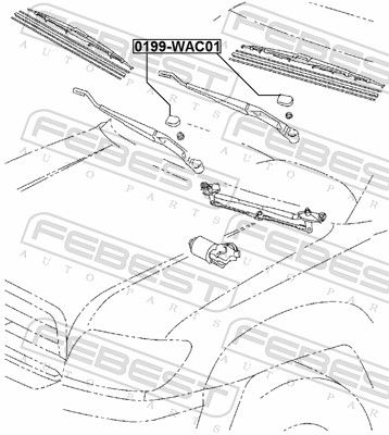 Febest 0199WAC01 Заглушка повідка переднього склоочисника