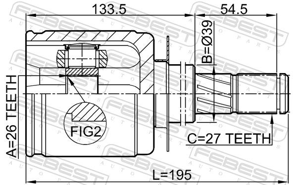Febest 0211R51 ШРКШ внутрішній 26x39x27