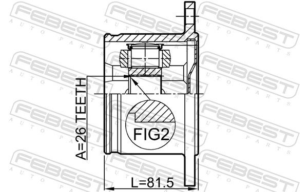 Febest 0211T30RH ШРУС внутрішній правий 26x87