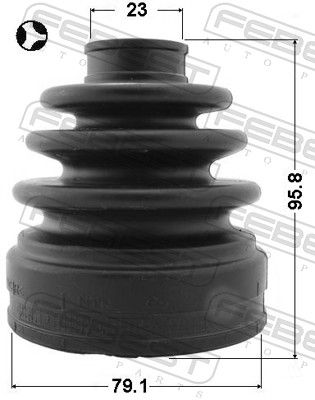 Febest 0215L32T Пильовик ШРКШ внутрішній комплект 79.1x95.8x23