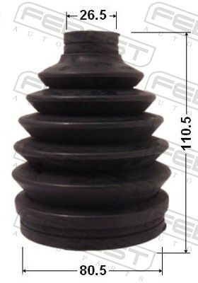 Febest 0217PJ1016 Пильовик ШРУС зовнішній комплект pvc 80.5x110.5x26.5