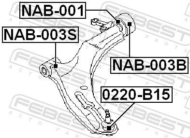 Febest 0220B15 Опора кульова переднього нижнього важеля