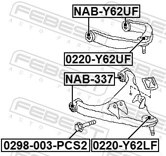 Febest 0220Y62LF Опора кульова переднього нижнього важеля