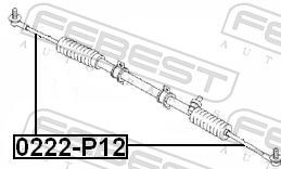 Febest 0222P12 тяга рульова m14x1.5/m12x1.25