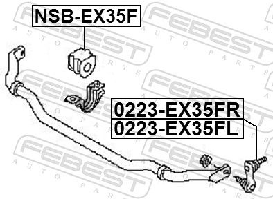 Febest 0223EX35FR Тяга стабілізатора передня права