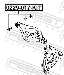 Febest 0229017KIT Болт з ексцентриком ремкомплект