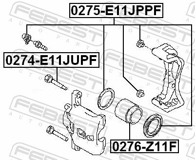 Febest 0274E11JUPF втулка напрямна супорта гальмівного переднього